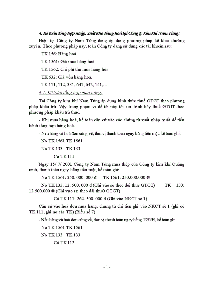 image for page Tổ chức kế toán bán hàng và xác định kết quả tại công ty TNHH Nam Tùng 1