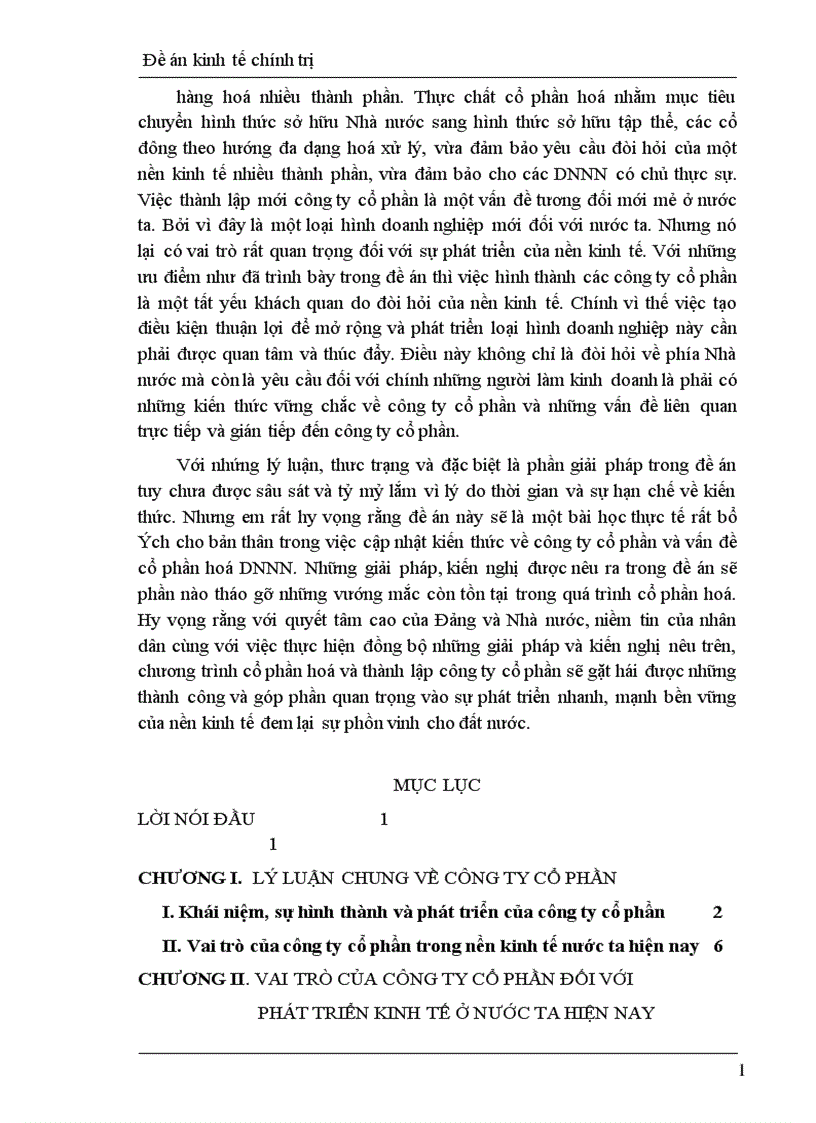 image for page Công ty cổ phần và vai trò của nó trong phát triển kinh tế ở nước ta hiện nay 1