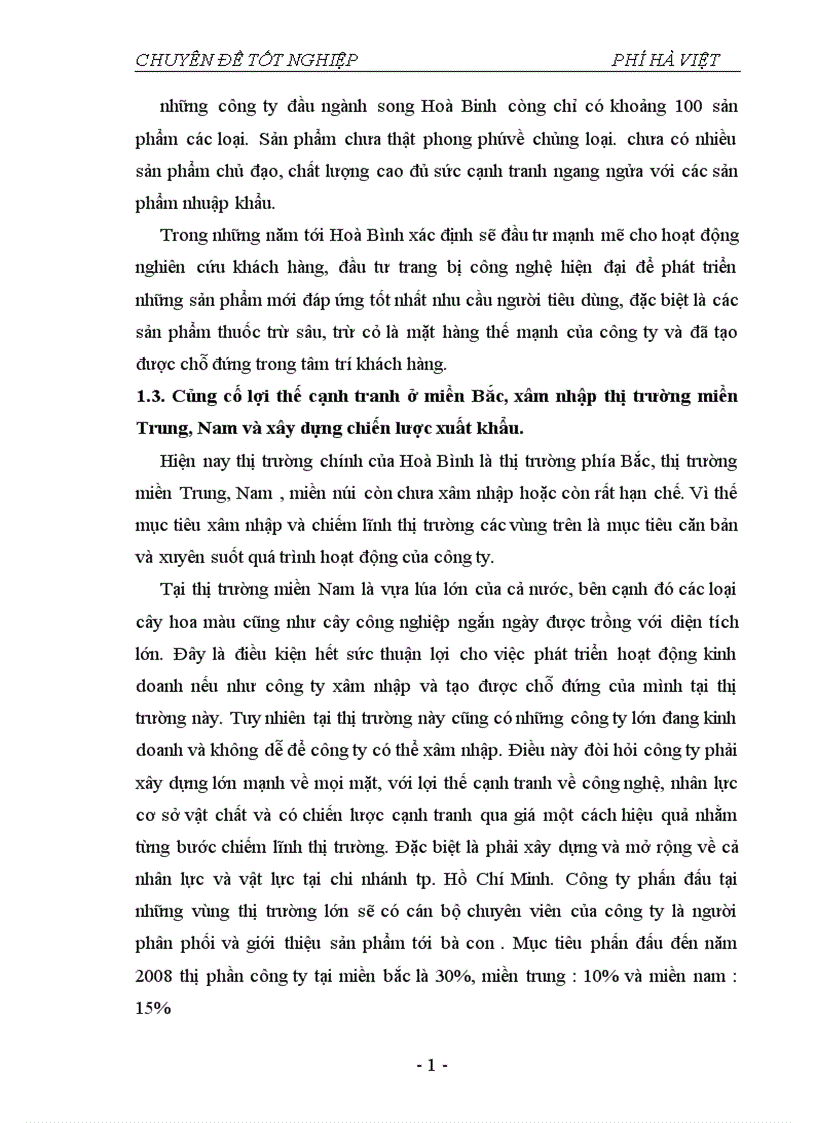 image for page Thực trạng và một số giải pháp nhằm hoàn thiện hệ thống phân phối tại công ty cổ phần vật tư BVTV Hoà Bình 1