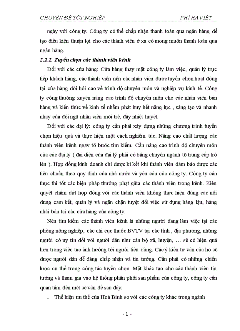 image for page Thực trạng và một số giải pháp nhằm hoàn thiện hệ thống phân phối tại công ty cổ phần vật tư BVTV Hoà Bình 1