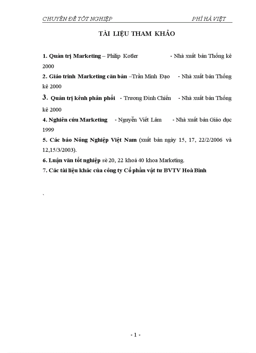 image for page Thực trạng và một số giải pháp nhằm hoàn thiện hệ thống phân phối tại công ty cổ phần vật tư BVTV Hoà Bình 1