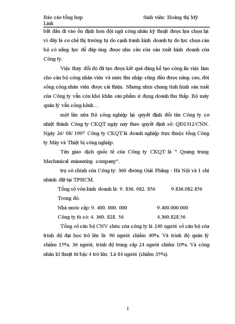 image for page Báo cáo tổng hợp tại công ty cơ khí Quang Trung 1