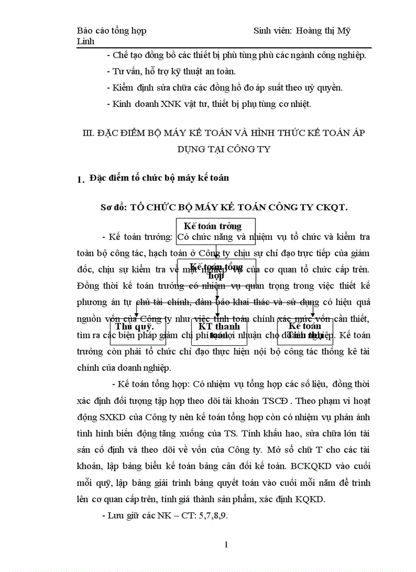image for page Báo cáo tổng hợp tại công ty cơ khí Quang Trung 1
