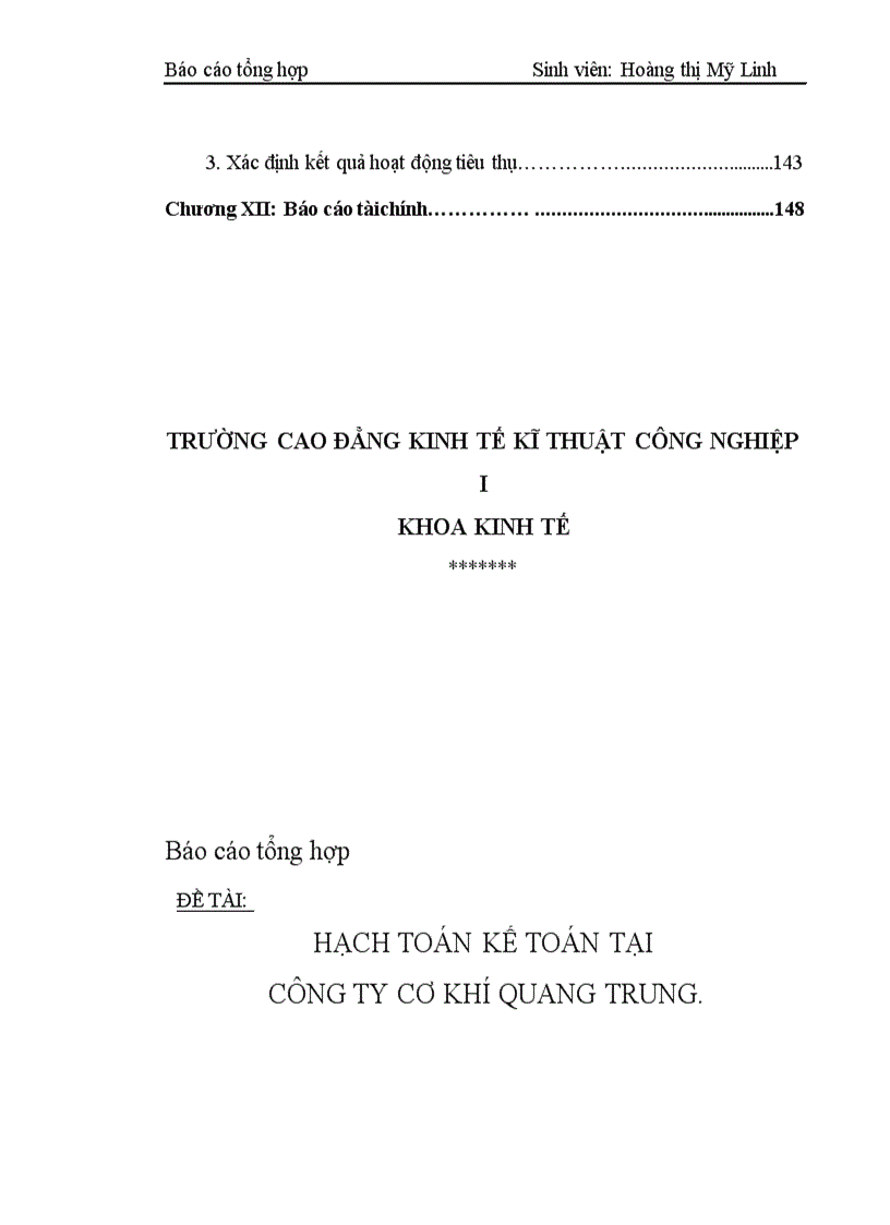 image for page Báo cáo tổng hợp tại công ty cơ khí Quang Trung 1
