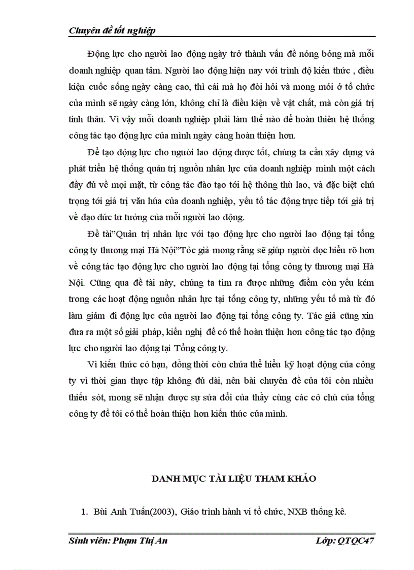 image for page Quản trị nguồn nhân lực với tạo động lực cho người lao động ở tổng công ty thương mại Hà Nội 1