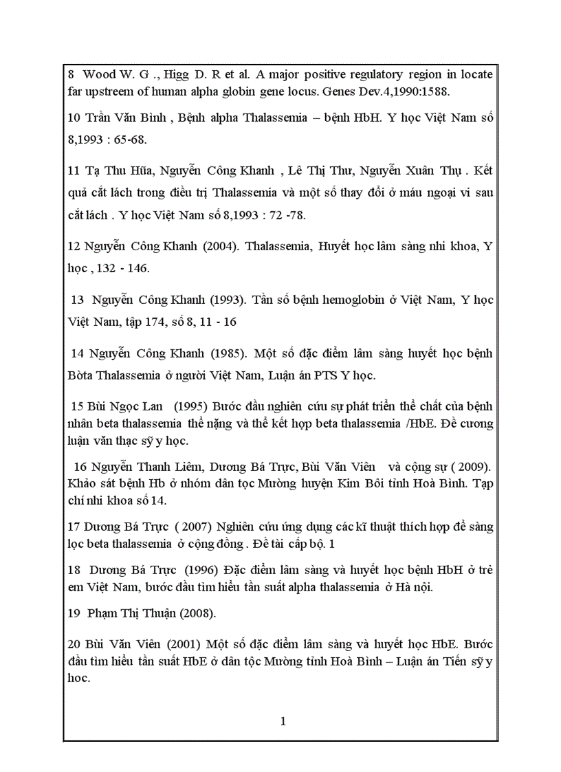 image for page Nghiên cứu đặc điểm lâm sàng huyết học và nhận xét điều trị Thalasemia thể nặng và thể trung gian ở bệnh viện trẻ em Hải Phòng