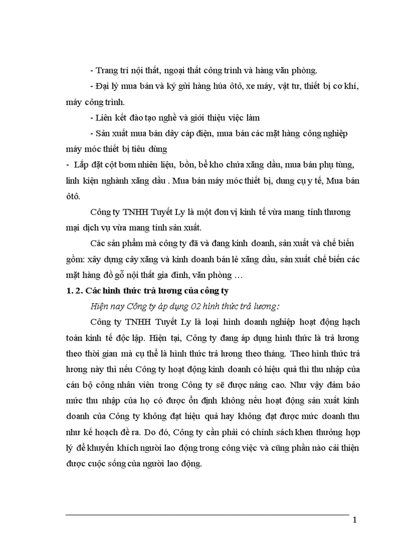 image for page Hoàn thiện kế toán tiền lương và các khoản trích theo lương tại Công ty TNHH Tuyết Ly 1