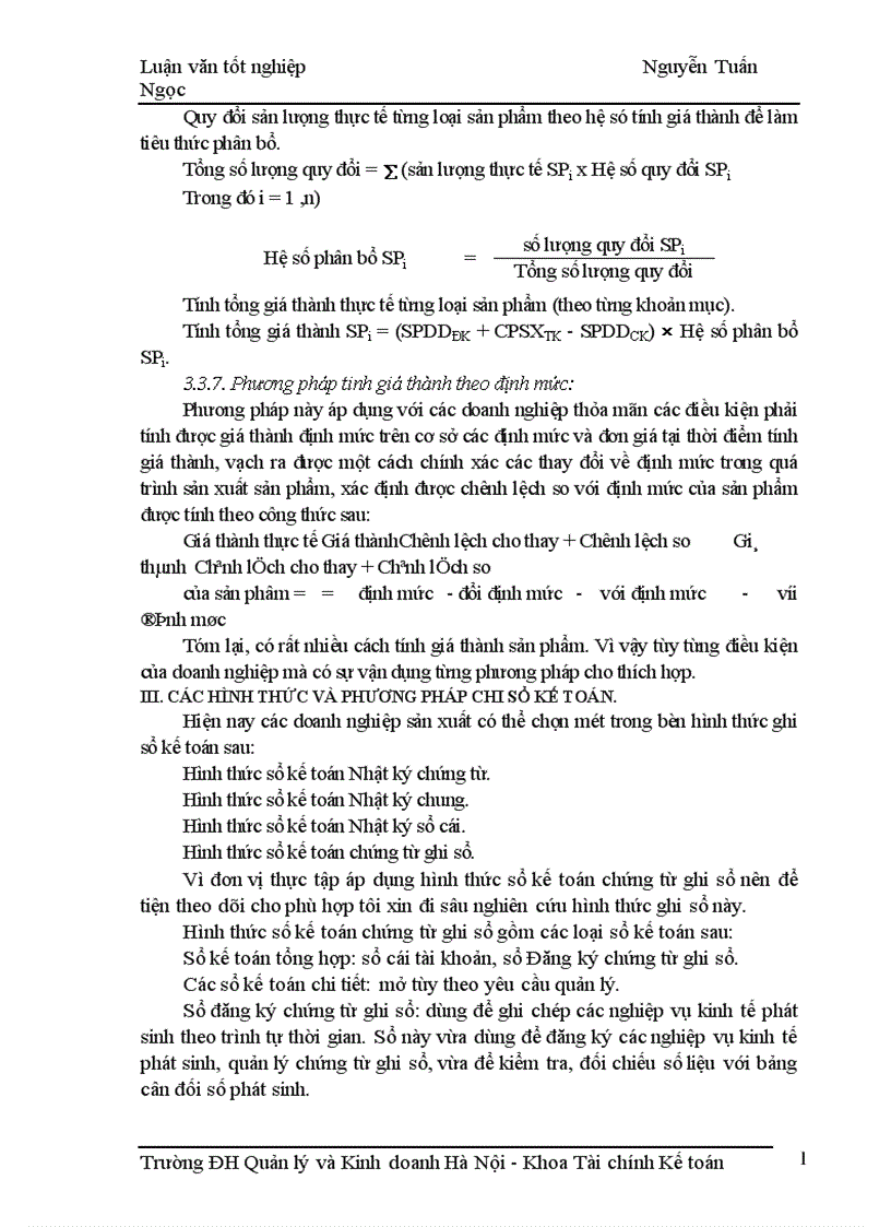 image for page Kế toán tập hợp chi phí sản xuất và tính giá thành sản phẩm tại Công ty Thương mại và Du lịch Hồng Trà 1