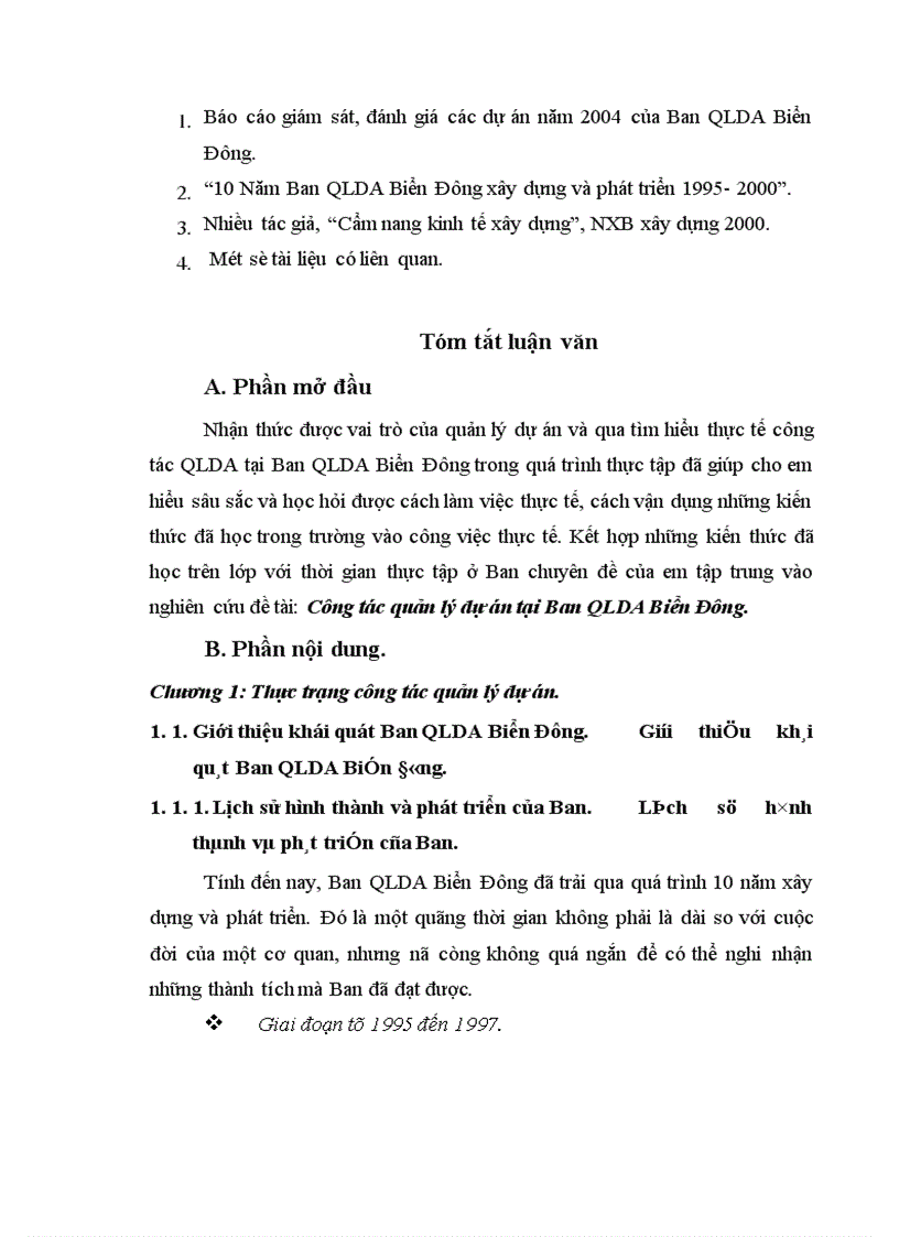 image for page Công tác quản lý dự án tại Ban QLDA Biển Đông 1