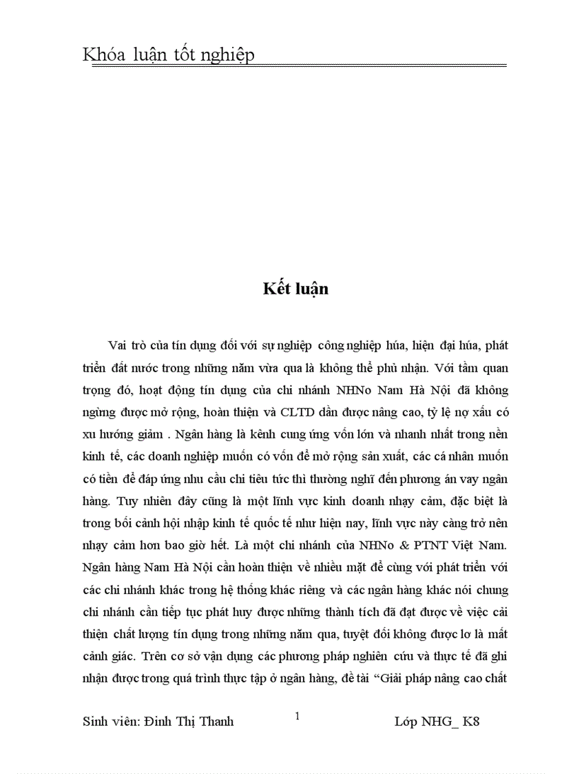 image for page Giải pháp nâng cao CLTD tại NHNo chi nhánh Nam Hà Nội