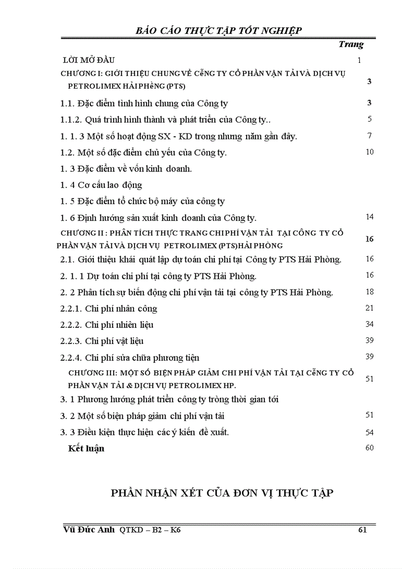 image for page Một số biện pháp giảm chi phí vận tải thuỷ tại công ty cổ phần vận tải và dịch vụ Petrolimex Hải Phòng 1