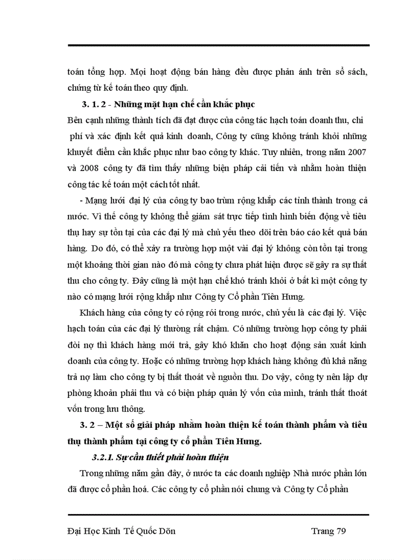 image for page Kế toán thành phẩm và tiêu thụ thành phẩm tại Công ty cổ phần Tiên Hưng 1