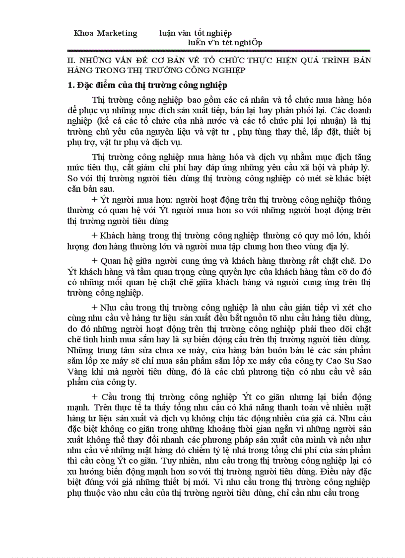 image for page Một số giải pháp marketing nhằm phát triển và hoàn thiện hoạt động bán hàng cá nhân trong thị trường công nghiệp của công ty Cao Su Sao Vàng 1