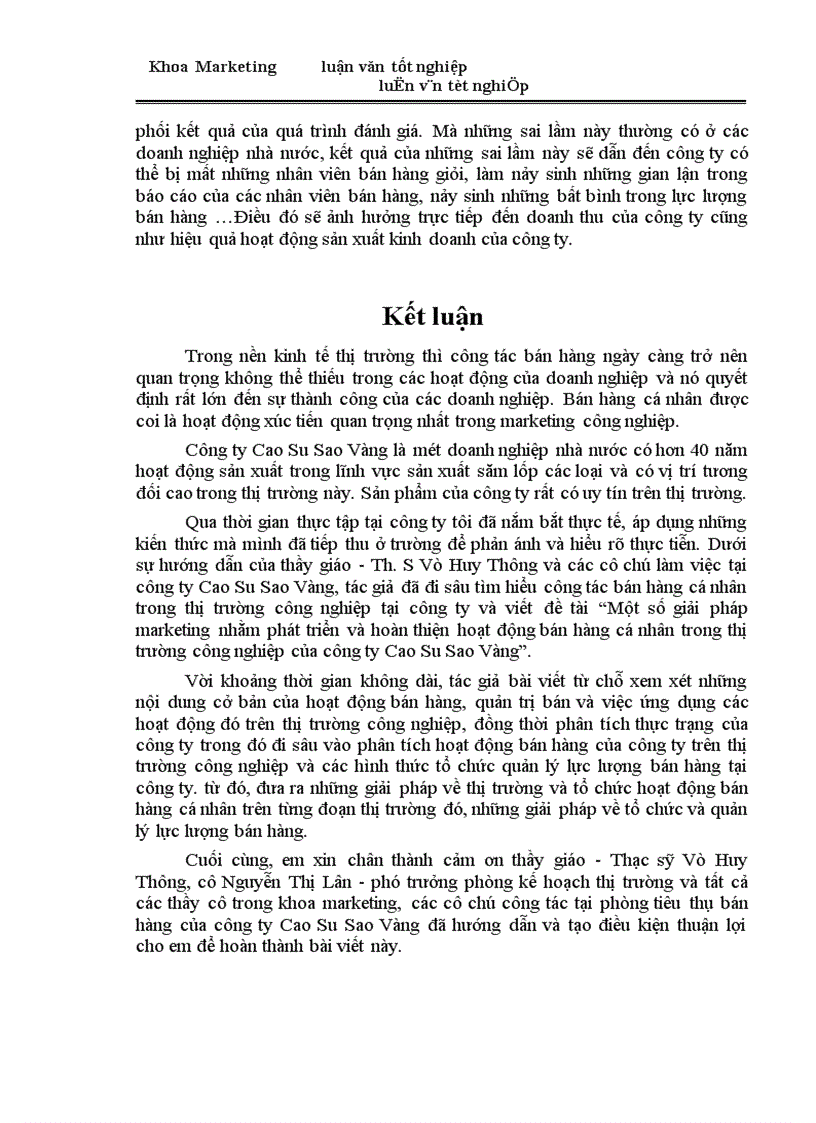 image for page Một số giải pháp marketing nhằm phát triển và hoàn thiện hoạt động bán hàng cá nhân trong thị trường công nghiệp của công ty Cao Su Sao Vàng 1