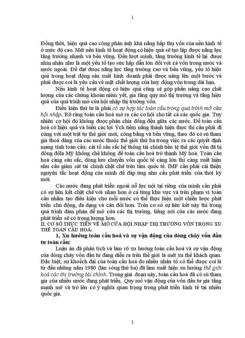 image for page Tác động của việc mở cửa thị trường vốn đến nền kinh tế các nước đang phát triển Bài học cho Việt nam 1