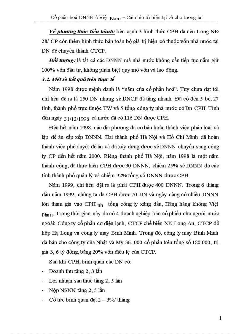 image for page Cổ phần hoá DNNN ở Việt Nam Cái nhìn từ hiện tại và cho tương lai