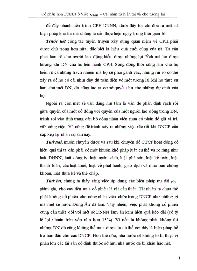 image for page Cổ phần hoá DNNN ở Việt Nam Cái nhìn từ hiện tại và cho tương lai