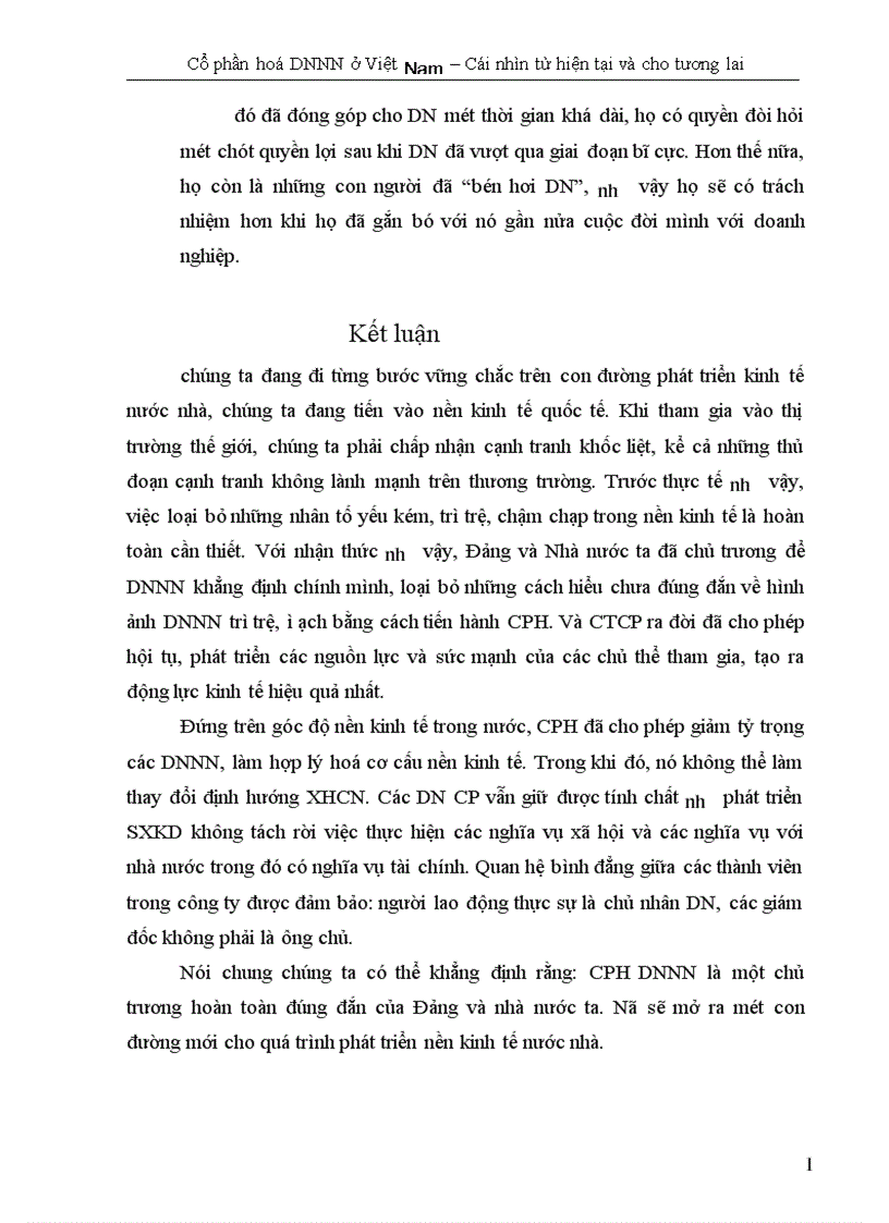 image for page Cổ phần hoá DNNN ở Việt Nam Cái nhìn từ hiện tại và cho tương lai