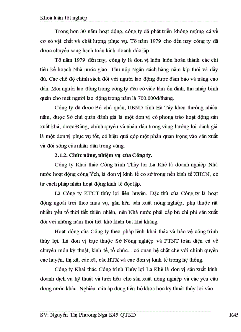 image for page Quản lý tiền lương và tiền công tại Công ty KTCT thuỷ lợi La Khê 1