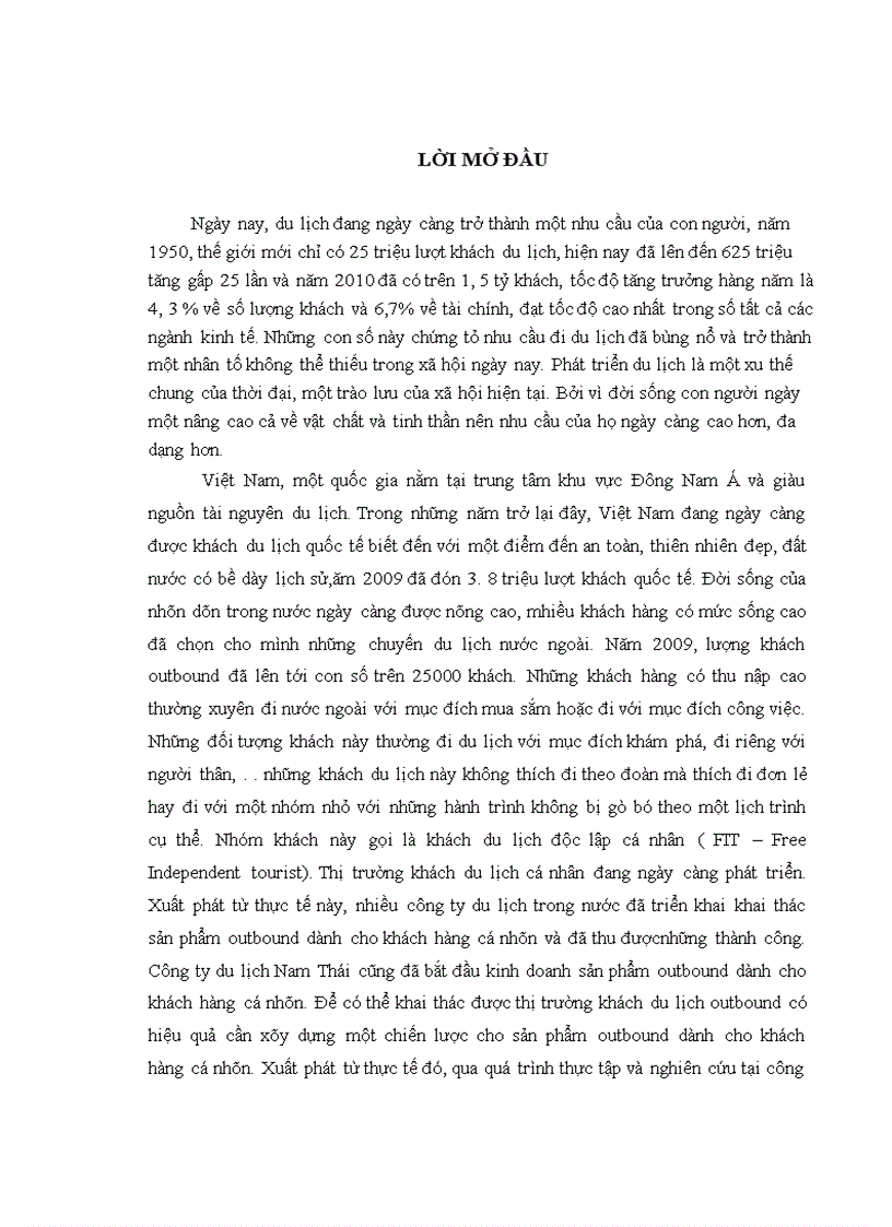 image for page Xây dựng chiến lược sản phẩm outbound dành cho khách hàng cá nhân tại công ty du lịch Nam Thái