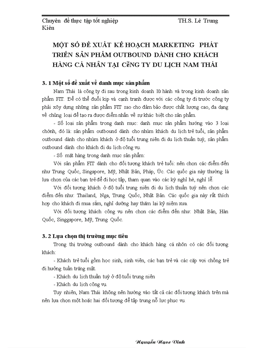 image for page Xây dựng chiến lược sản phẩm outbound dành cho khách hàng cá nhân tại công ty du lịch Nam Thái