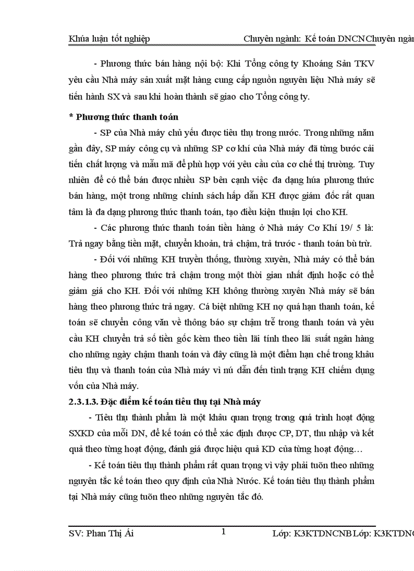 image for page Kế toán tiêu thụ thành phẩm và xác định kết quả kinh doanh tại Nhà máy Cơ Khí 19 5 Thái Nguyên