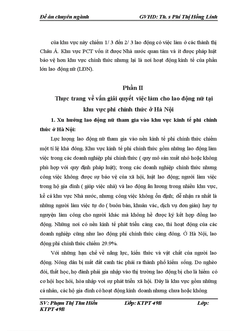 image for page Giải pháp nâng cao vai trò của khu vực phi chính thức trong giải quyết việc làm cho lao động nữ ở Hà Nội giai đoan 2011 2015