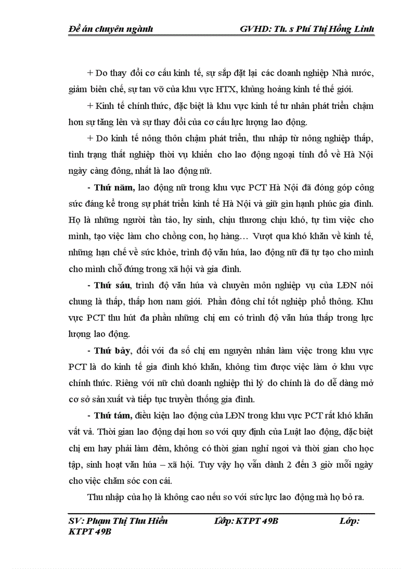 image for page Giải pháp nâng cao vai trò của khu vực phi chính thức trong giải quyết việc làm cho lao động nữ ở Hà Nội giai đoan 2011 2015