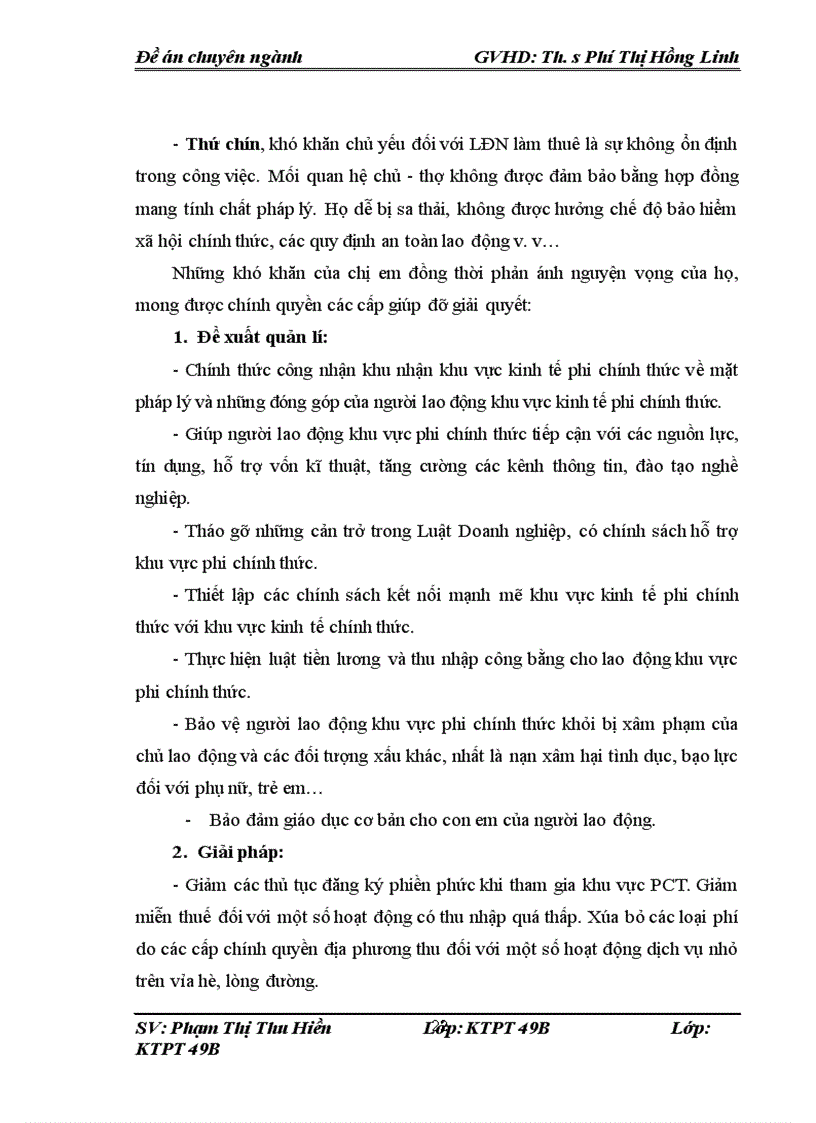 image for page Giải pháp nâng cao vai trò của khu vực phi chính thức trong giải quyết việc làm cho lao động nữ ở Hà Nội giai đoan 2011 2015