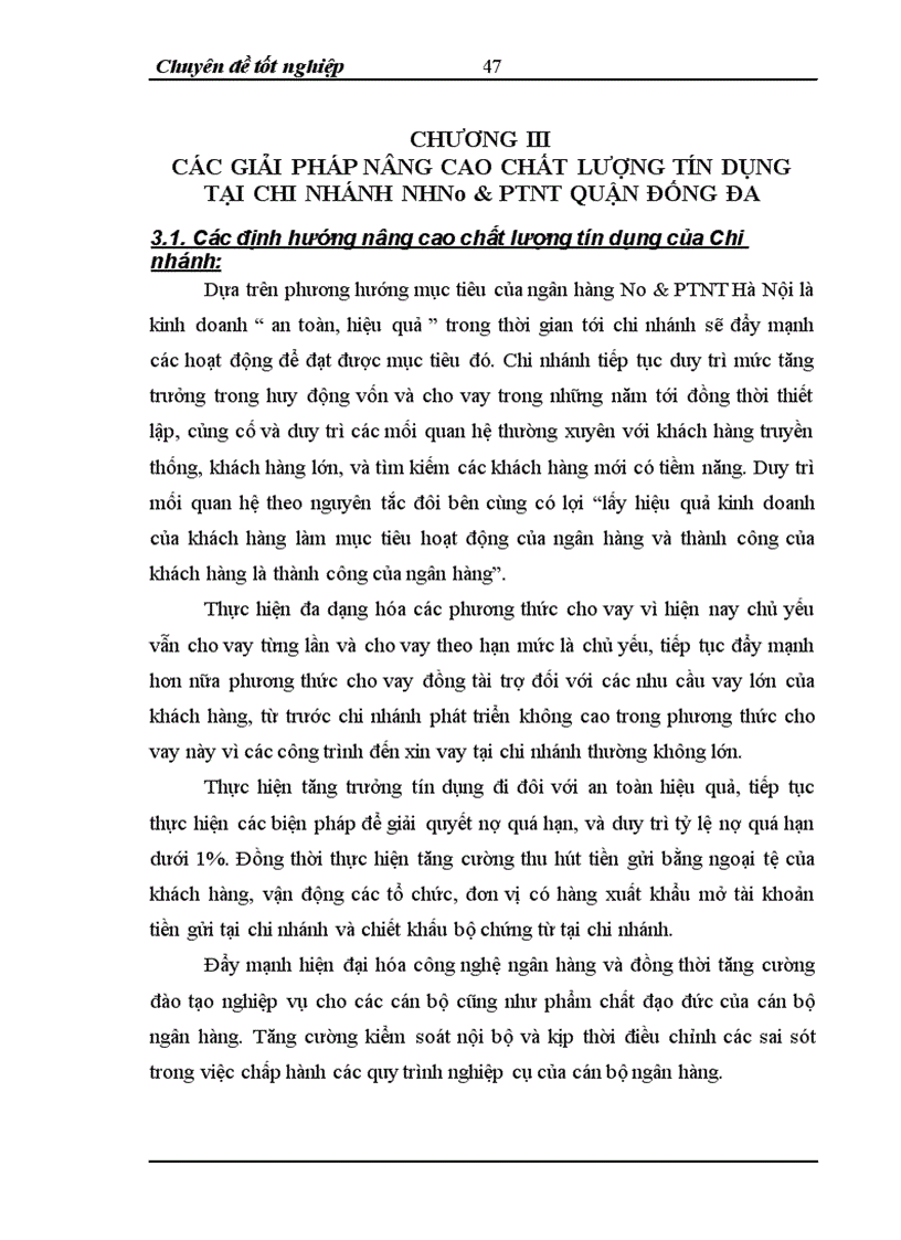 image for page Giải pháp nâng cao chất luợng tín dụng đối với Ngân hàng thương mại tại ngân hàng No PTNT chi nhánh Đống Đa