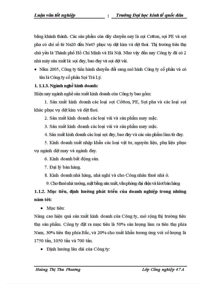 image for page Thực trạng và các giải pháp mở rộng thị trường tiêu thụ sợi dệt kim tại Công ty cổ phần Sợi Trà Lý Thái Bình