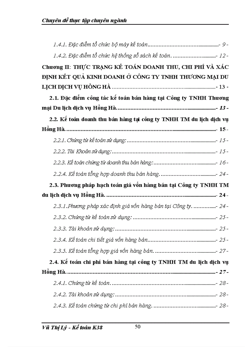 image for page Tìm hiểu kế toán doanh thu chi phí và xác định kết quả hoạt động kinh doanh tại Công ty TNHH TM du lịch dịch vụ Hồng Hà 1