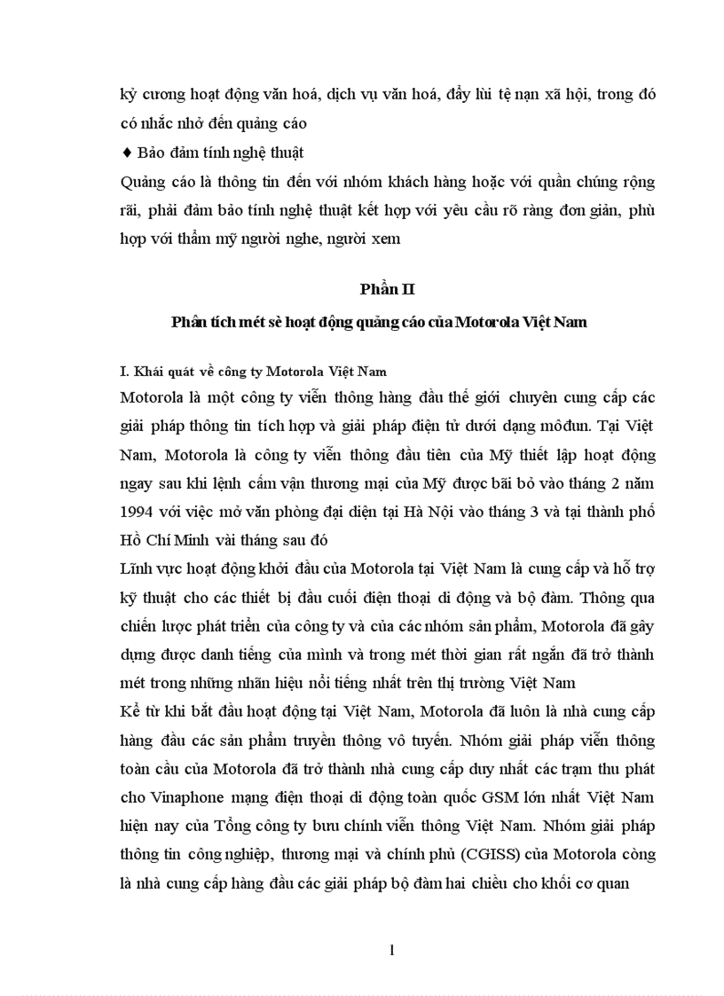 image for page Phân tích một số hoạt động quảng cáo của Công ty Motorola Việt Nam 1