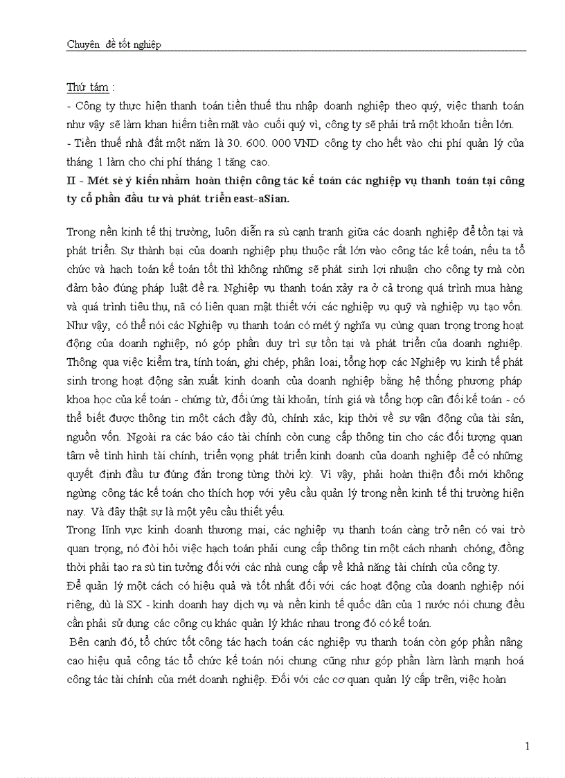 image for page Hạch toán các nghiệp vụ thanh toán với người bán khách hàng và Nhà nước với việc tăng cường quản lý tài chính tại công ty cổ phần đầu tư và phát triển công nghệ Đông á 1