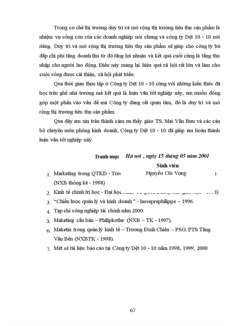 image for page Một số biện pháp nhằm duy trì và mở rộng thị trường tiêu thụ sản phẩm tại Công ty cổ phần Dệt 10 10 1