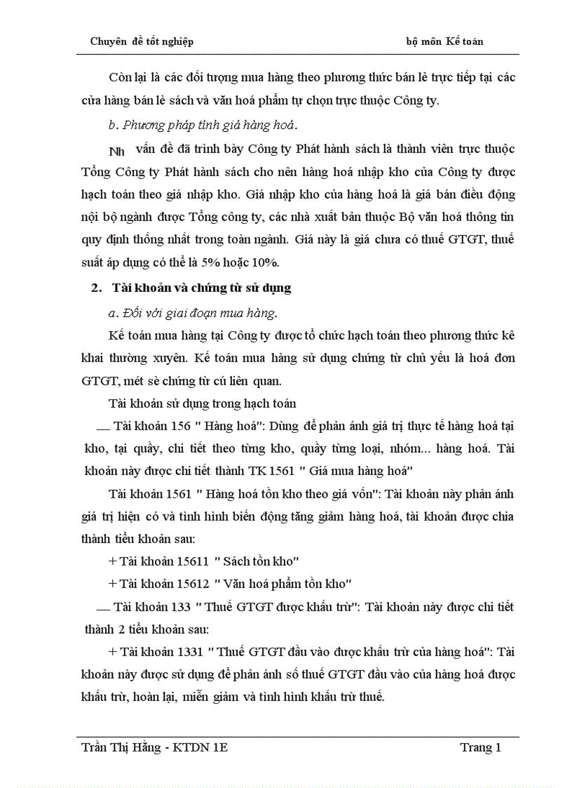 image for page Hoàn thiện công tác kế toán lưu chuyển hàng hoá tại Công ty Phát hành sách Hải Phòng 1