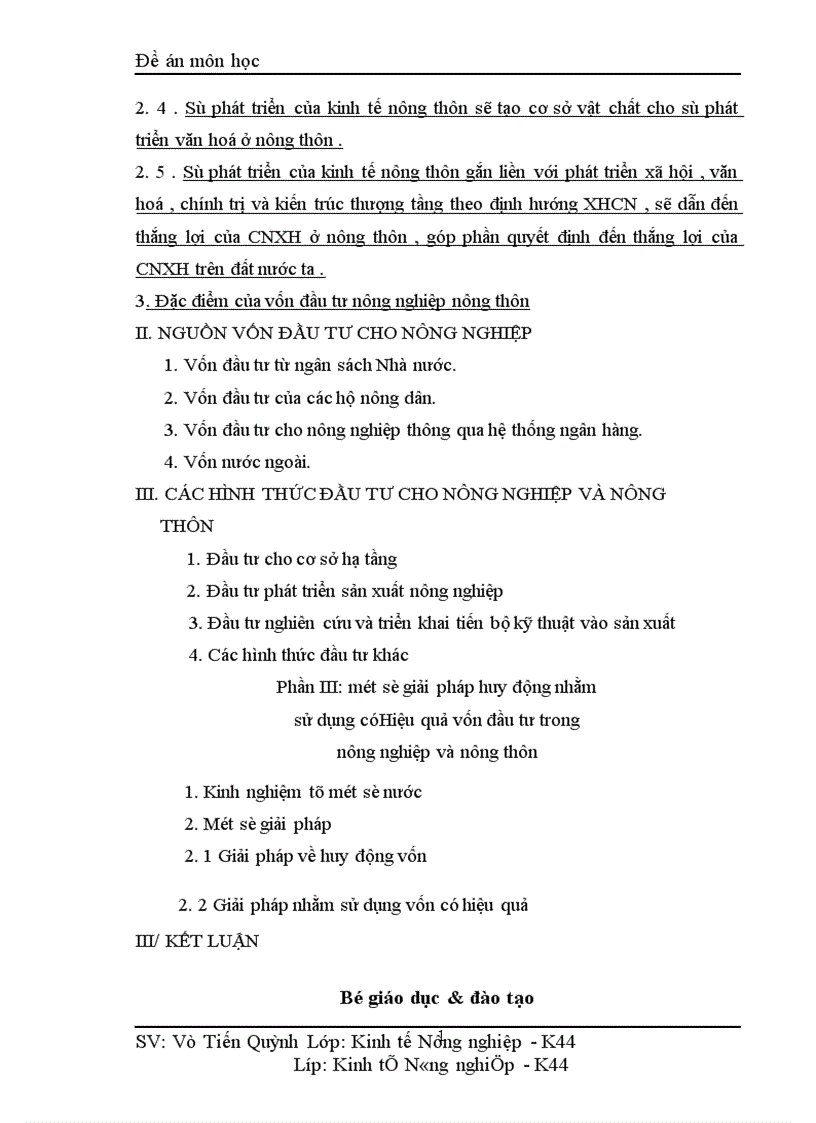 image for page Thực trạng và giải pháp sử dụng vốn đầu tư cho nông nghiệp nông thôn 1