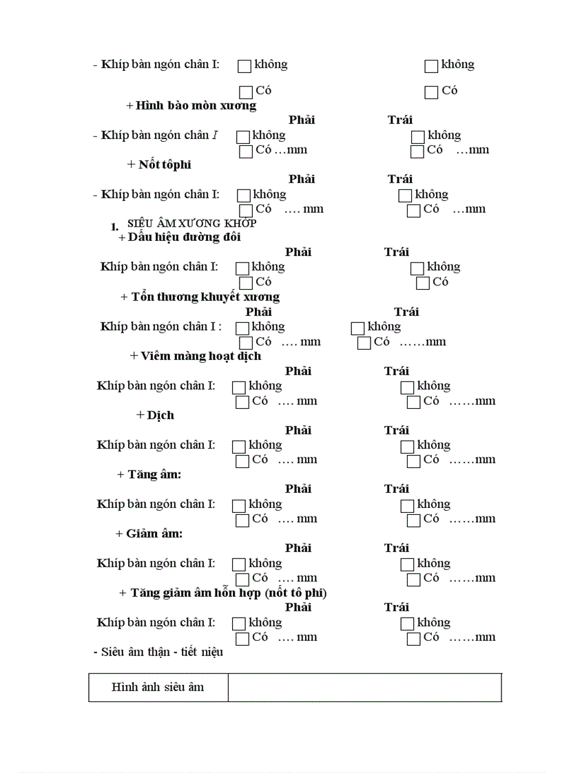 image for page Nghiên cứu đặc điểm tổn thương khớp bàn ngón chân I trong bệnh gút qua siêu âm đối chiếu với lâm sàng và hình ảnh Xquang