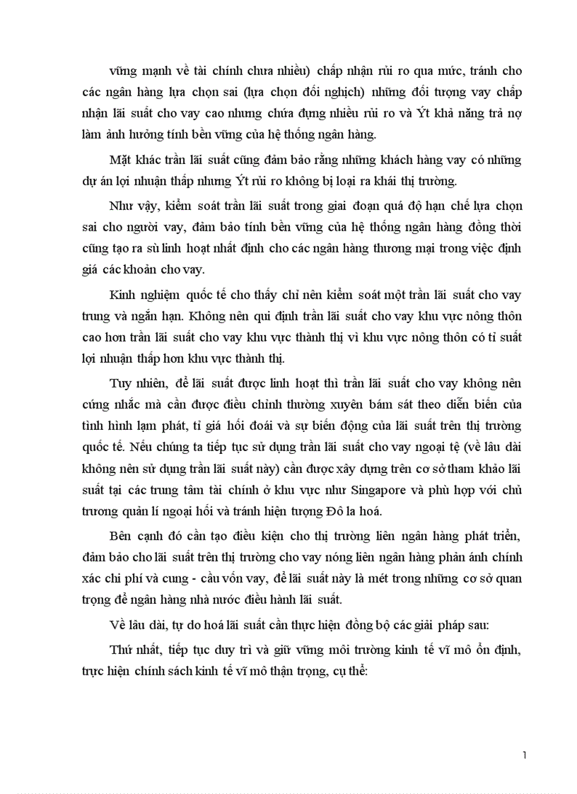 image for page Tự do hoá lãi suất trong điều kiện nền kinh tế Việt Nam 1