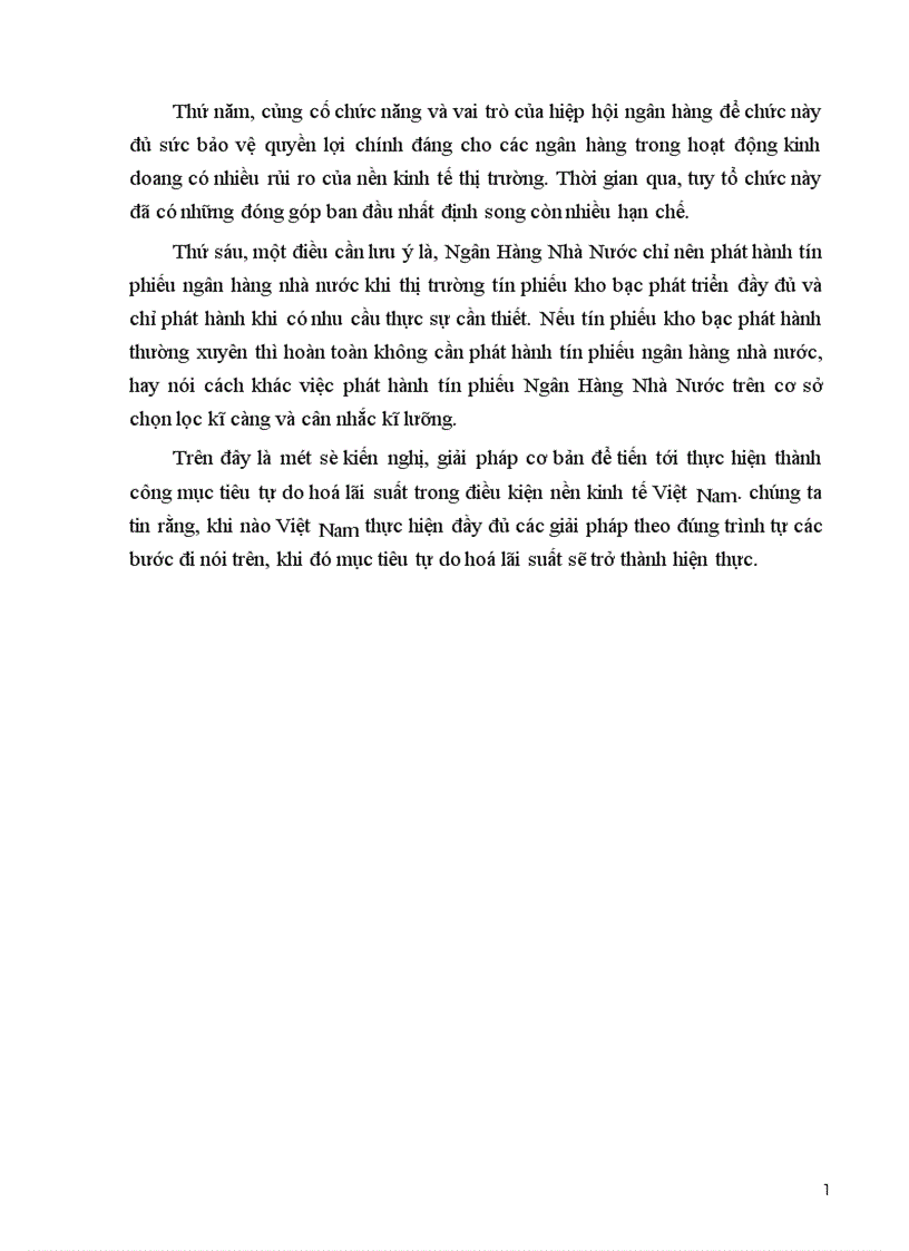 image for page Tự do hoá lãi suất trong điều kiện nền kinh tế Việt Nam 1