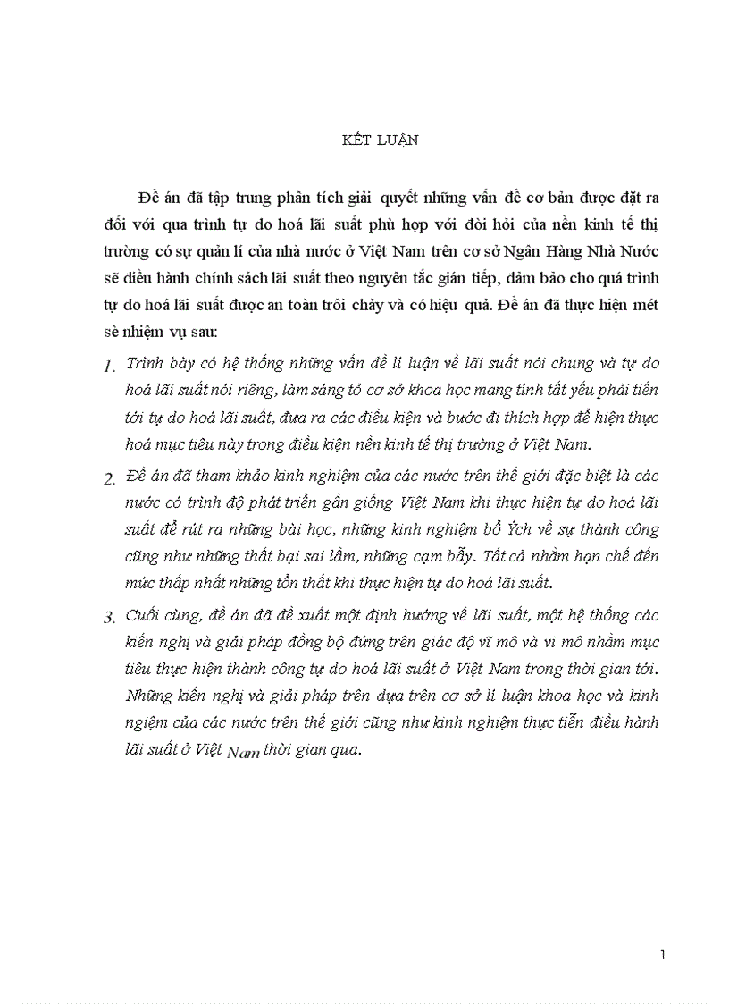 image for page Tự do hoá lãi suất trong điều kiện nền kinh tế Việt Nam 1