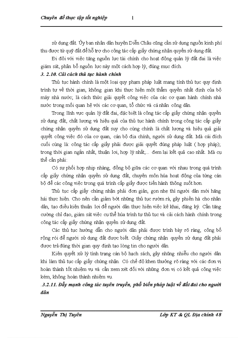 image for page Công tác cấp giấy chứng nhận quyền sử dụng đất trên địa bàn huyện Diễn Châu tỉnh Nghệ An