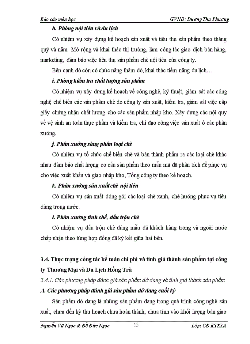 image for page Kế toán tập hợp chi phí sản xuất và tính giá thành sản phẩm tại Công ty Thương mại và Du lịch Hồng Trà 1