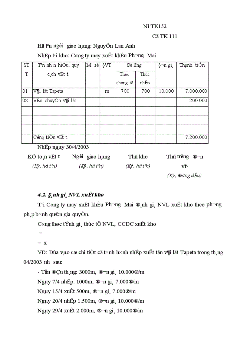 image for page Tổ chức công tác kế toán NVL CCDC tại Công ty may xuất khẩu Phương Mai 1