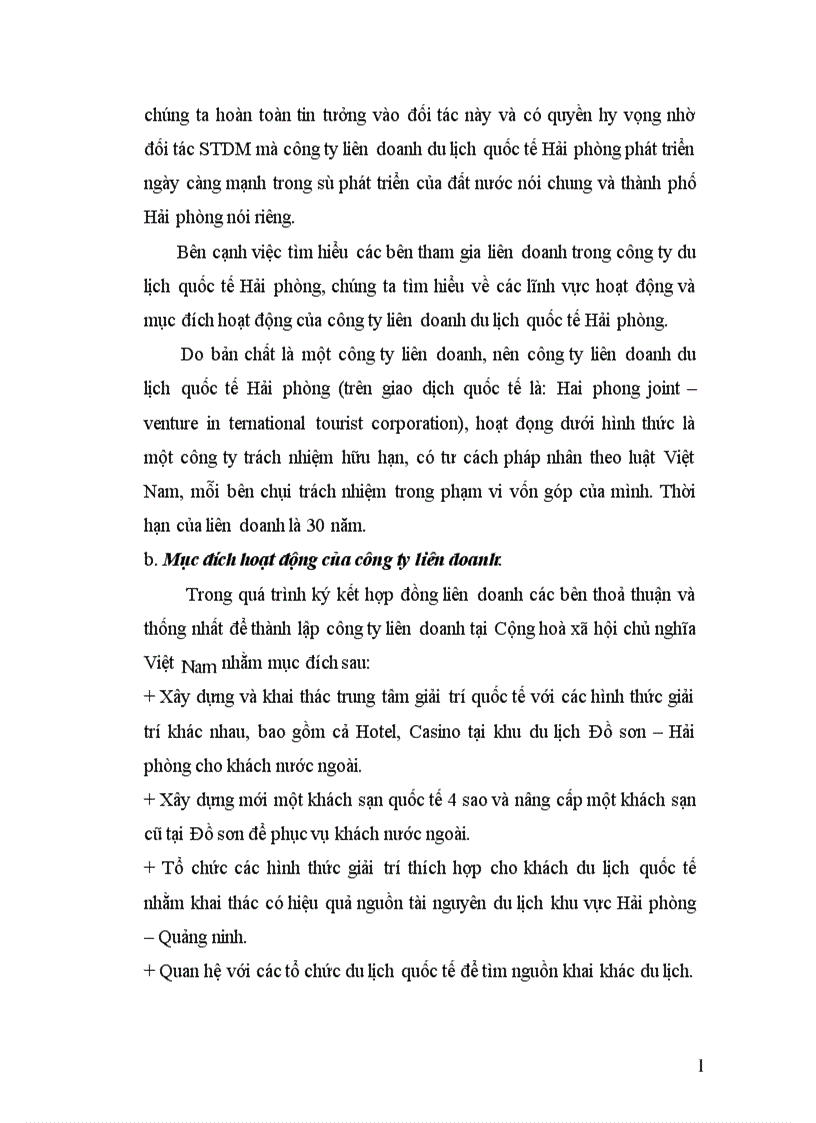 image for page Thực trạng hoạt động kinh doanh ở công ty liên doanh du lịch quốc tế Hải phòng