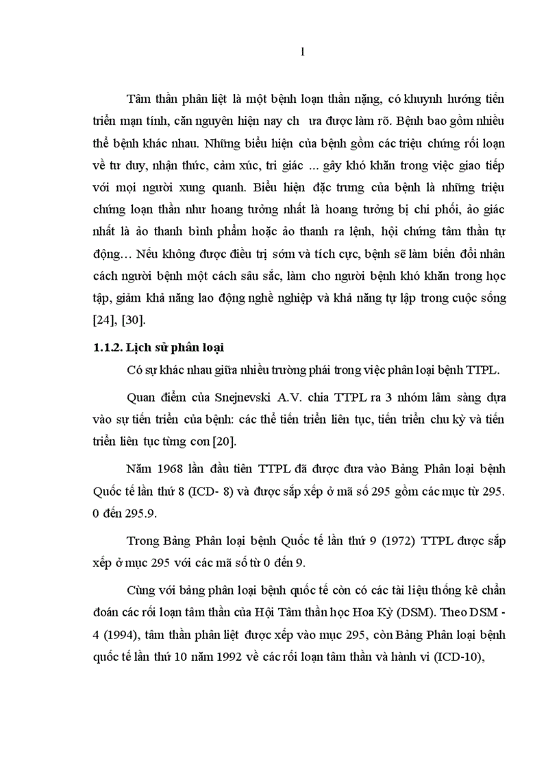 image for page Nghiên cứu đặc điểm lâm sàng và một số yếu tố liên quan đến bệnh tâm thần phân liệt ở lứa tuổi vị thành niên