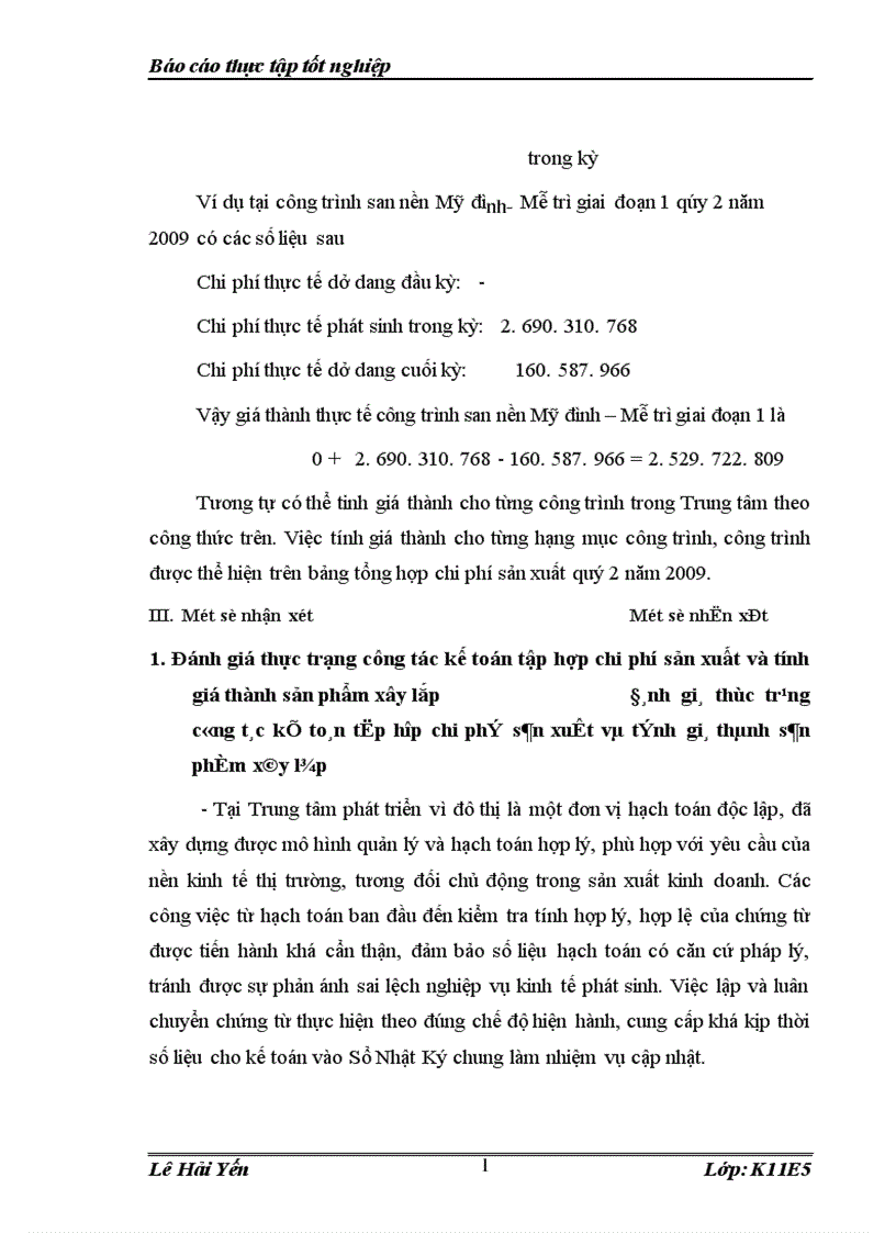 image for page Thực trạng công tác kế toán chi phí sản xuất tính giá thành sản phẩm tại Trung tâm phát triển vì đô thị 1