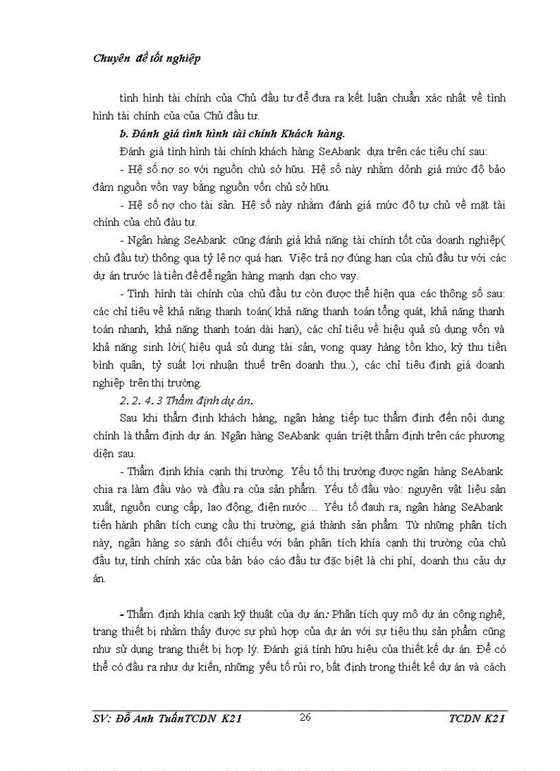 image for page Nâng cao chất lượng thẩm định tài chính tại Ngân hàng SeAbank 1