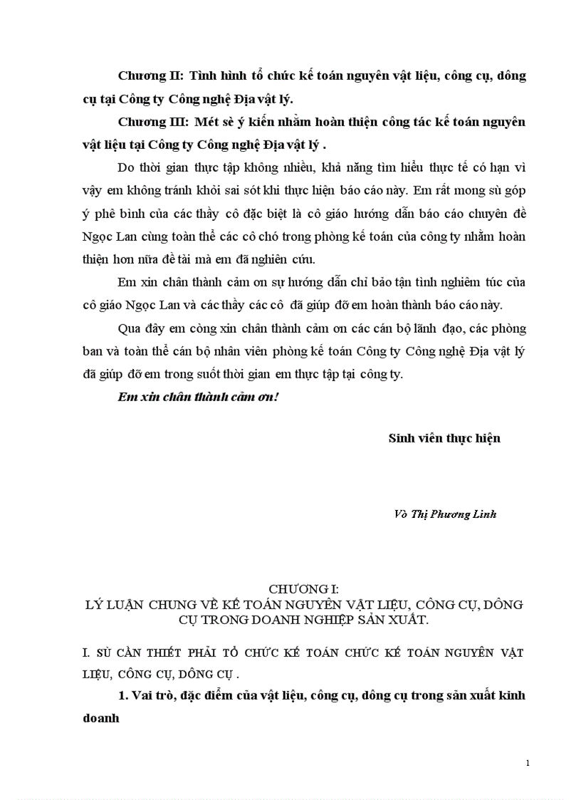 image for page Hoàn thiện công tác tổ chức kế toán chi phí về nguyên vật liệu công cụ dụng cụ tại Công ty Công nghệ Địa vật lý