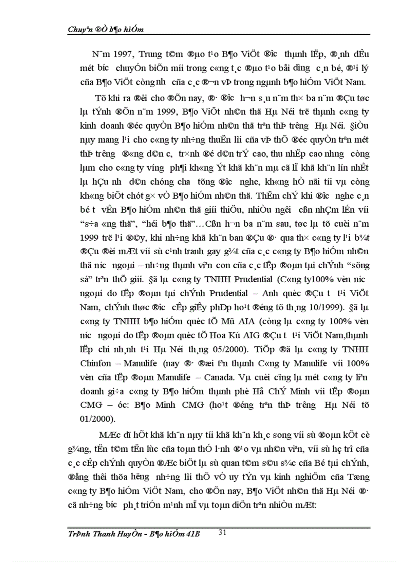 image for page Một số biện pháp nhằm đẩy mạnh công tác khai thác sản phẩm bảo hiểm An Khang Trường Thọ của Bảo Việt Nhân Thọ Hà Nội 1
